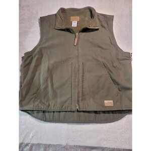 C.E. Schmidt Vest Mens 2XL Green Canvas Sherpa Zip Workwear Outdoor